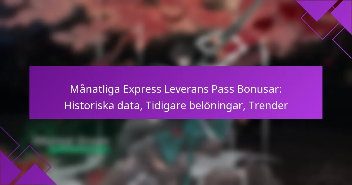 Månatliga Express Leverans Pass Bonusar: Historiska data, Tidigare belöningar, Trender